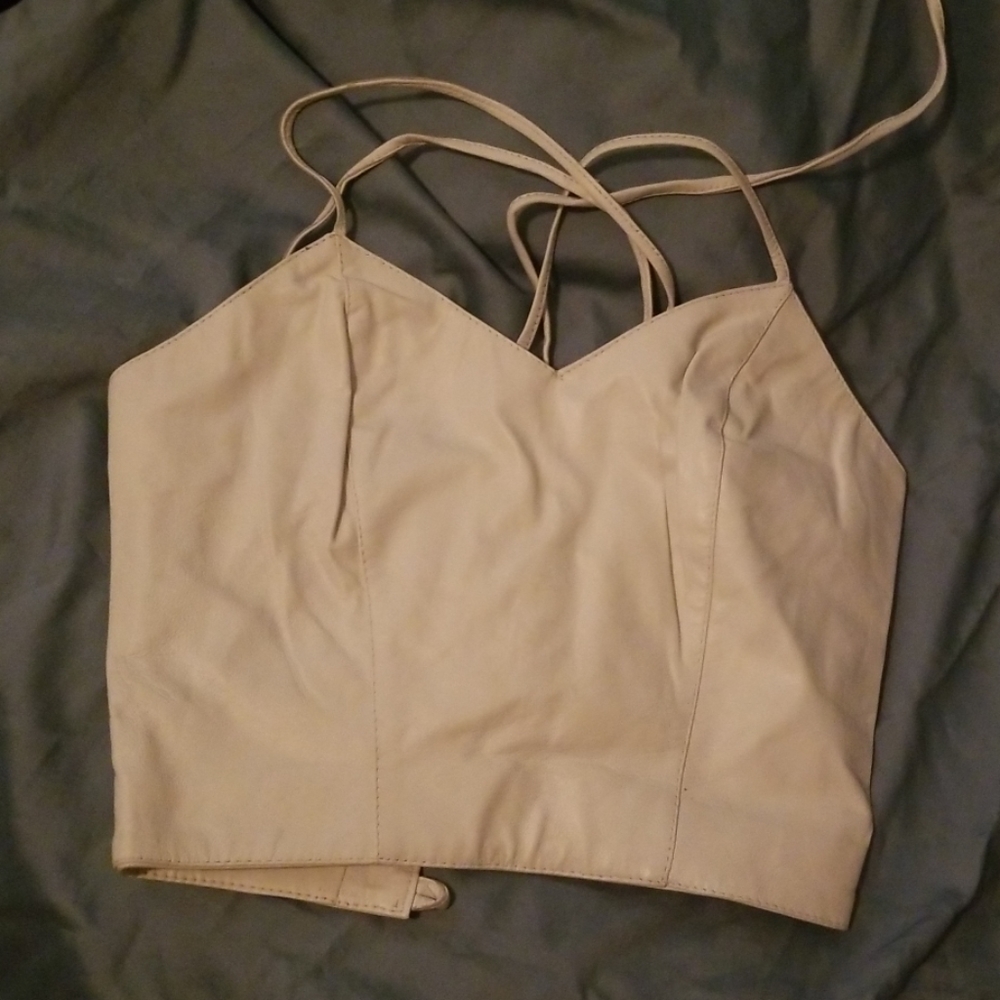 Leather halter top